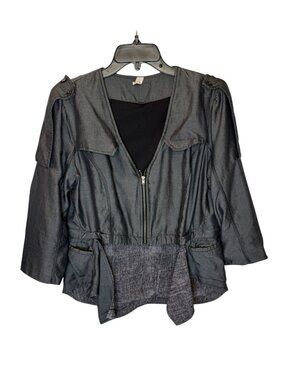 LULULEMON Tranquility Jacket Denim Colored Adjustable Length Jacket Sz 10